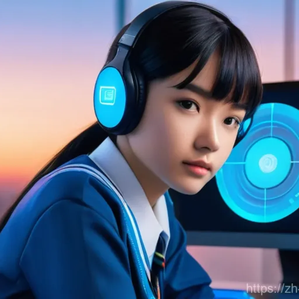 블루아카이브 커스터마이징 옵션 - **Prompt: Customized Gaming Hub**
    A "Blue Archive" student, approximately 16 years old, with nea...