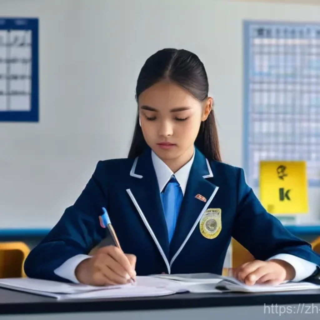 블루아카이브 유료 재화 관리법 - **Prompt 1: The Strategic Planner**
    A focused female academy student, with neat, long hair tied ...