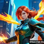 블루아카이브 카운터 시스템 - A dynamic battle scene in a futuristic urban environment showcasing a diverse team of anime-style ch...