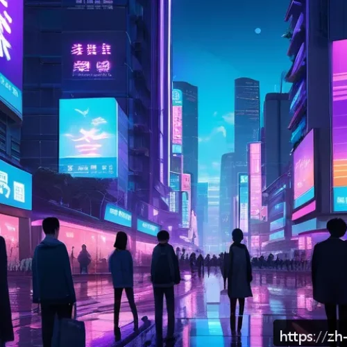 블루아카이브 OST 다운로드 - A futuristic cityscape at dusk inspired by the game "Blue Archive," featuring sleek high-rise buildi...