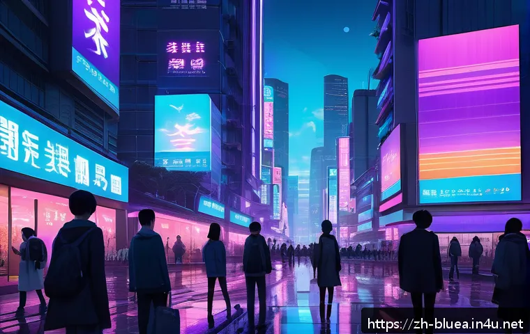 블루아카이브 OST 다운로드 - A futuristic cityscape at dusk inspired by the game "Blue Archive," featuring sleek high-rise buildi...